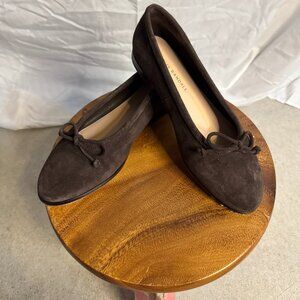 Noelle Brown Suede Ballet Flat | Slip-On Round Toe Flat Shoe